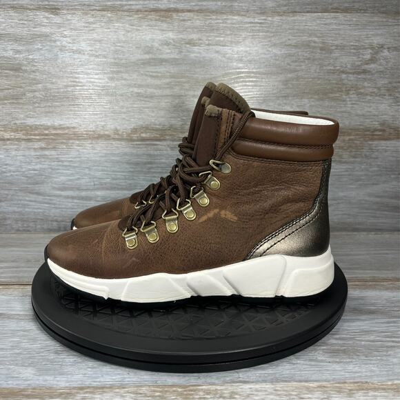 Johnston & Murphy Women's Hilda Whiskey Calfskin Leather Ankle Boots Size 6 - Picture 1 of 9